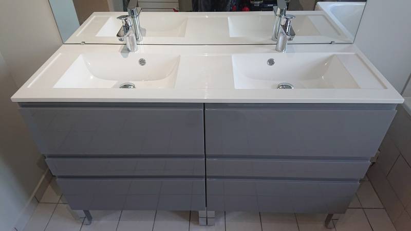remplacement d’un meuble double vasque dans une salle de bain, Eaubonne 95600